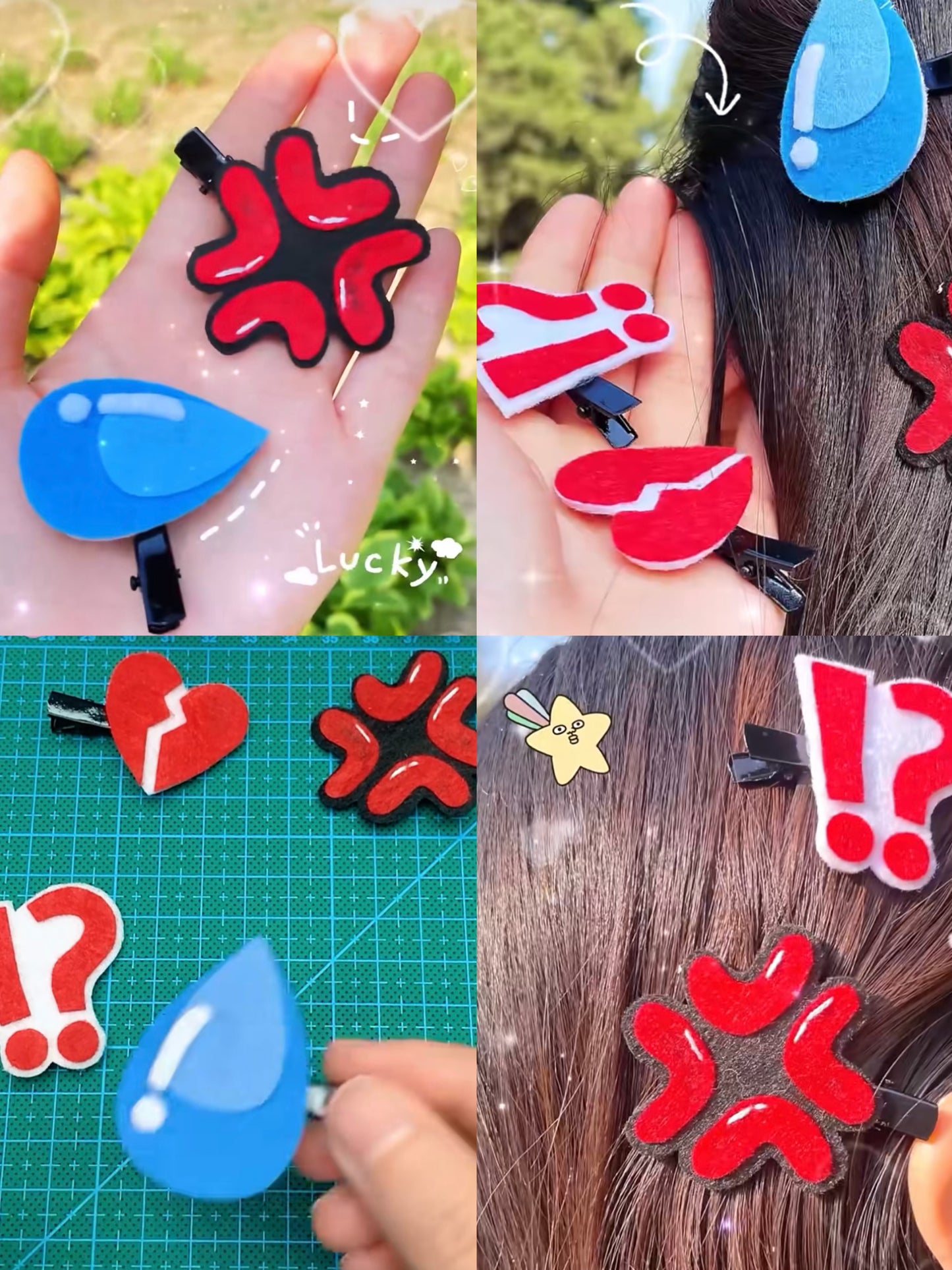 Japanese Emoji Hair Clips