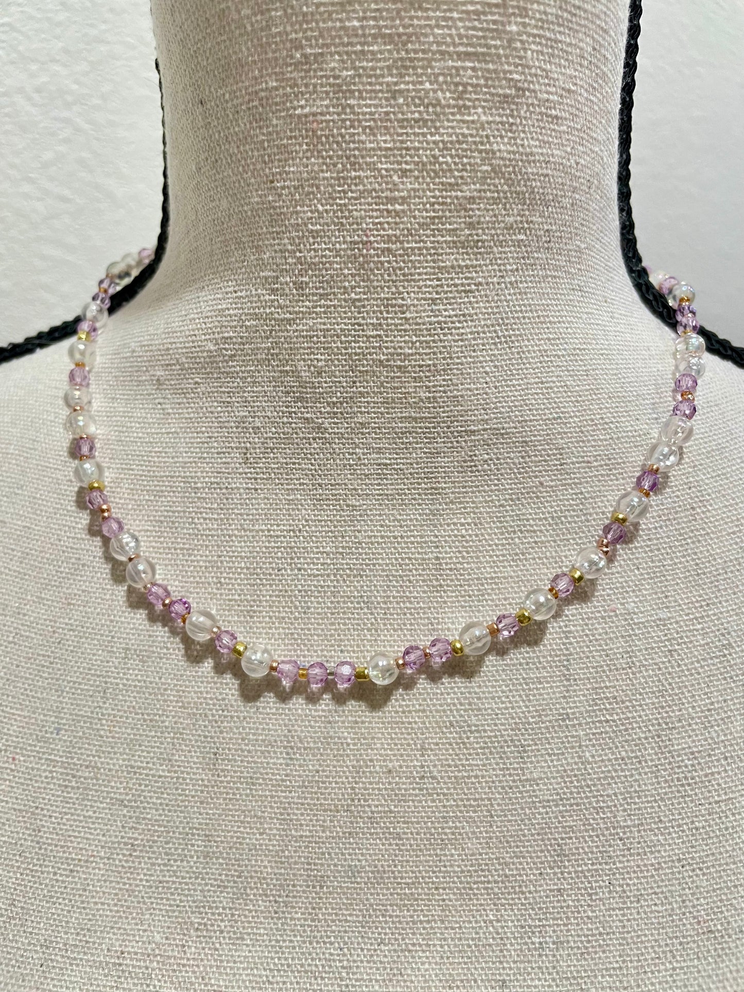 Purple Beads Necklace 18 inches