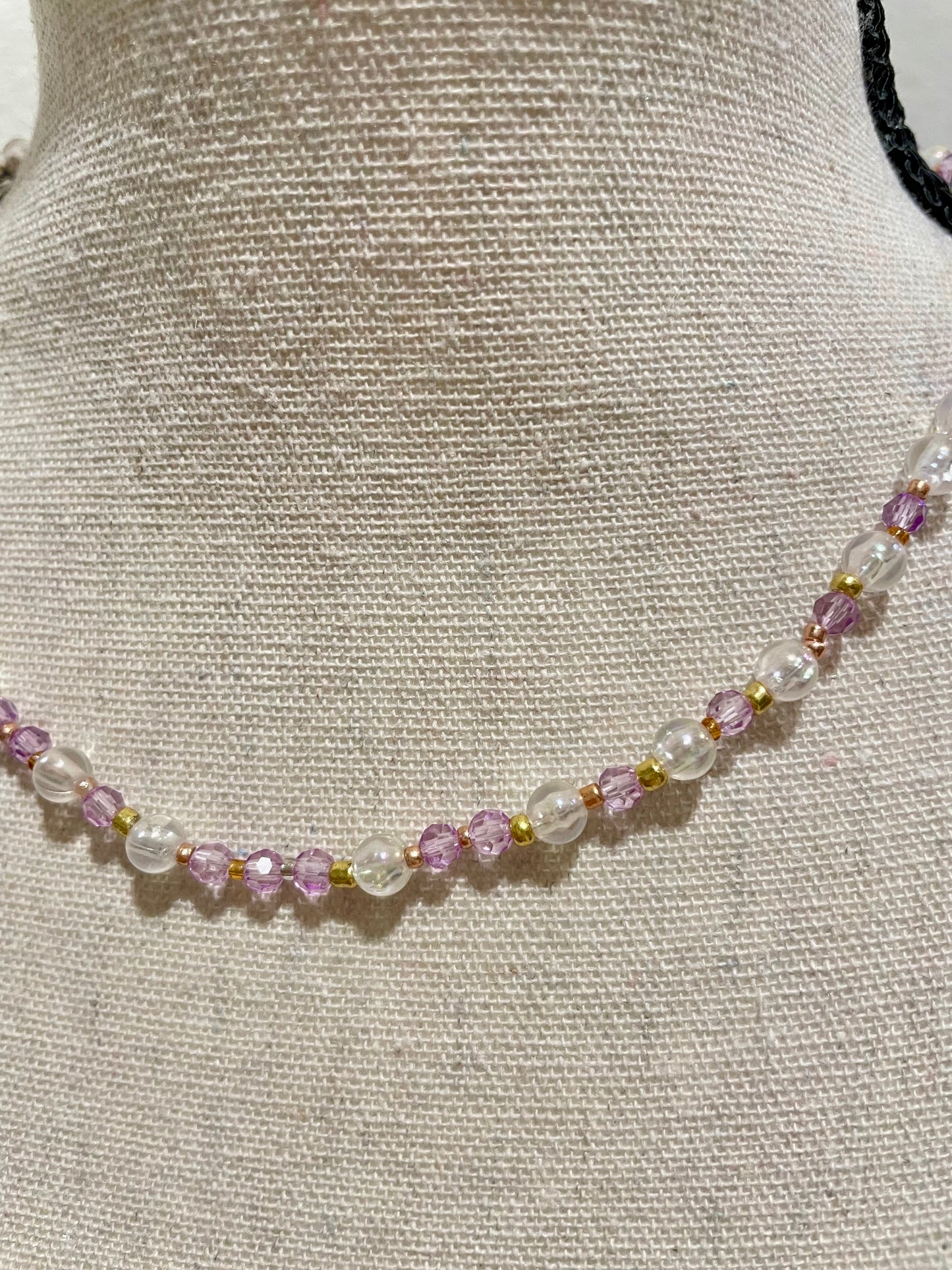 Purple Beads Necklace 18 inches