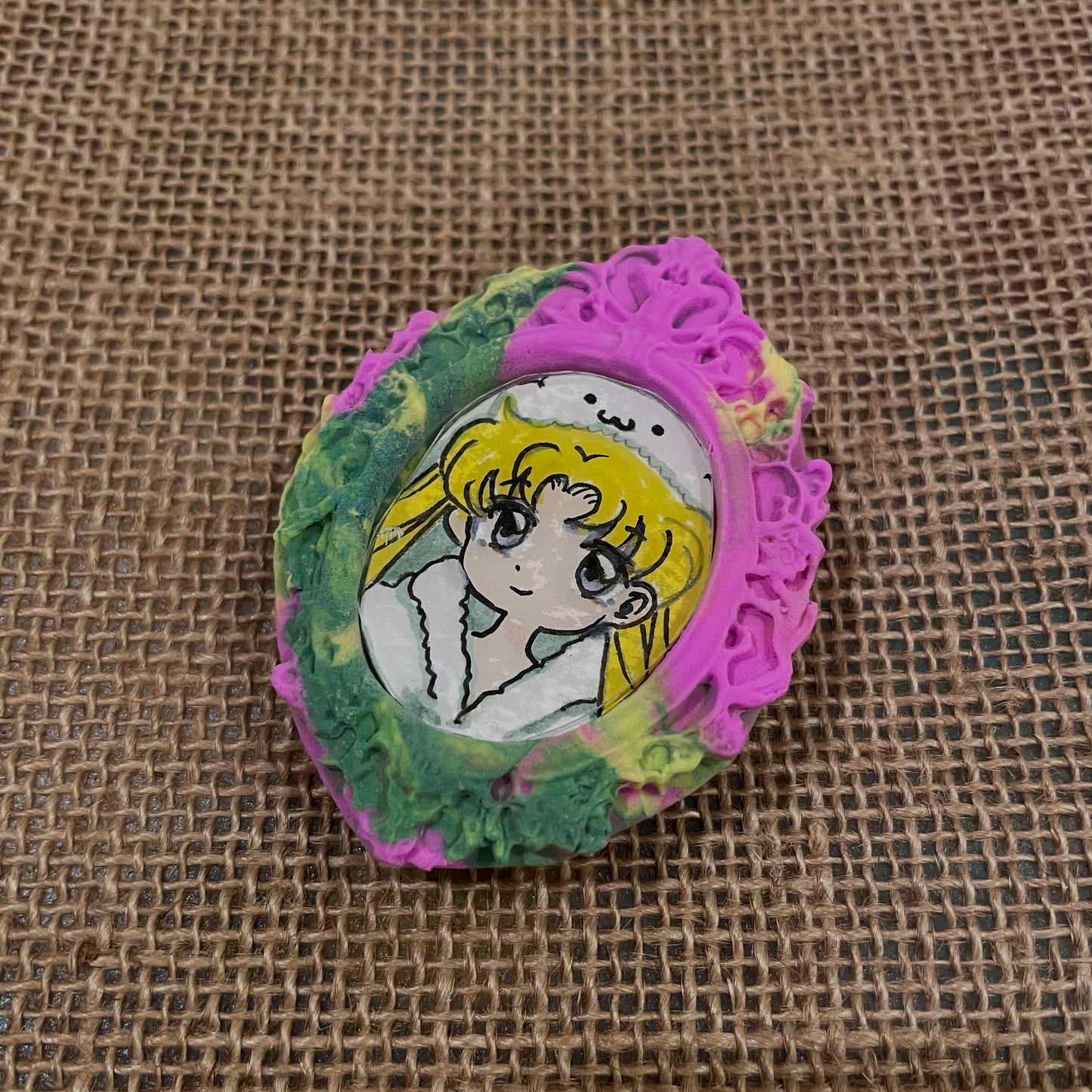 Clay Frame Magnet with mini hand drawn pics