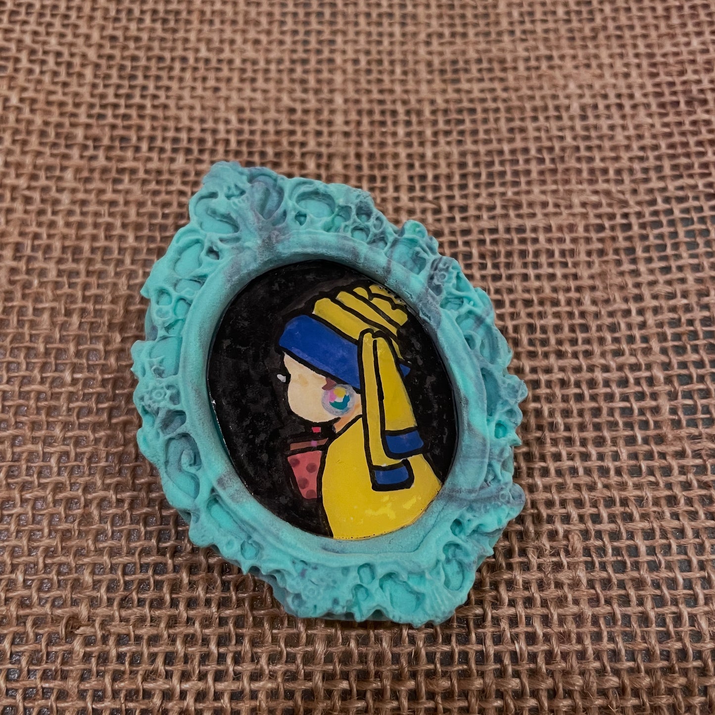 Clay Frame Magnet with mini hand drawn pics
