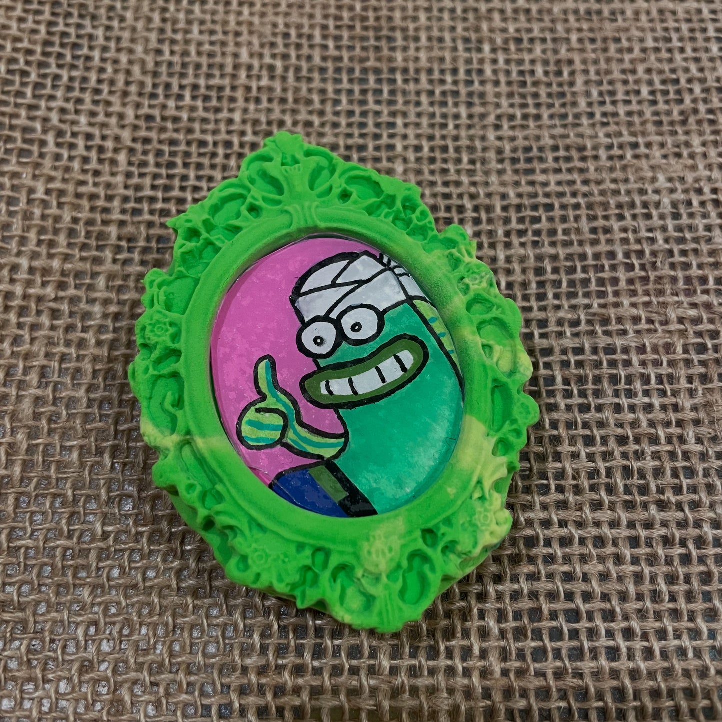 Clay Frame Magnet with mini hand drawn pics