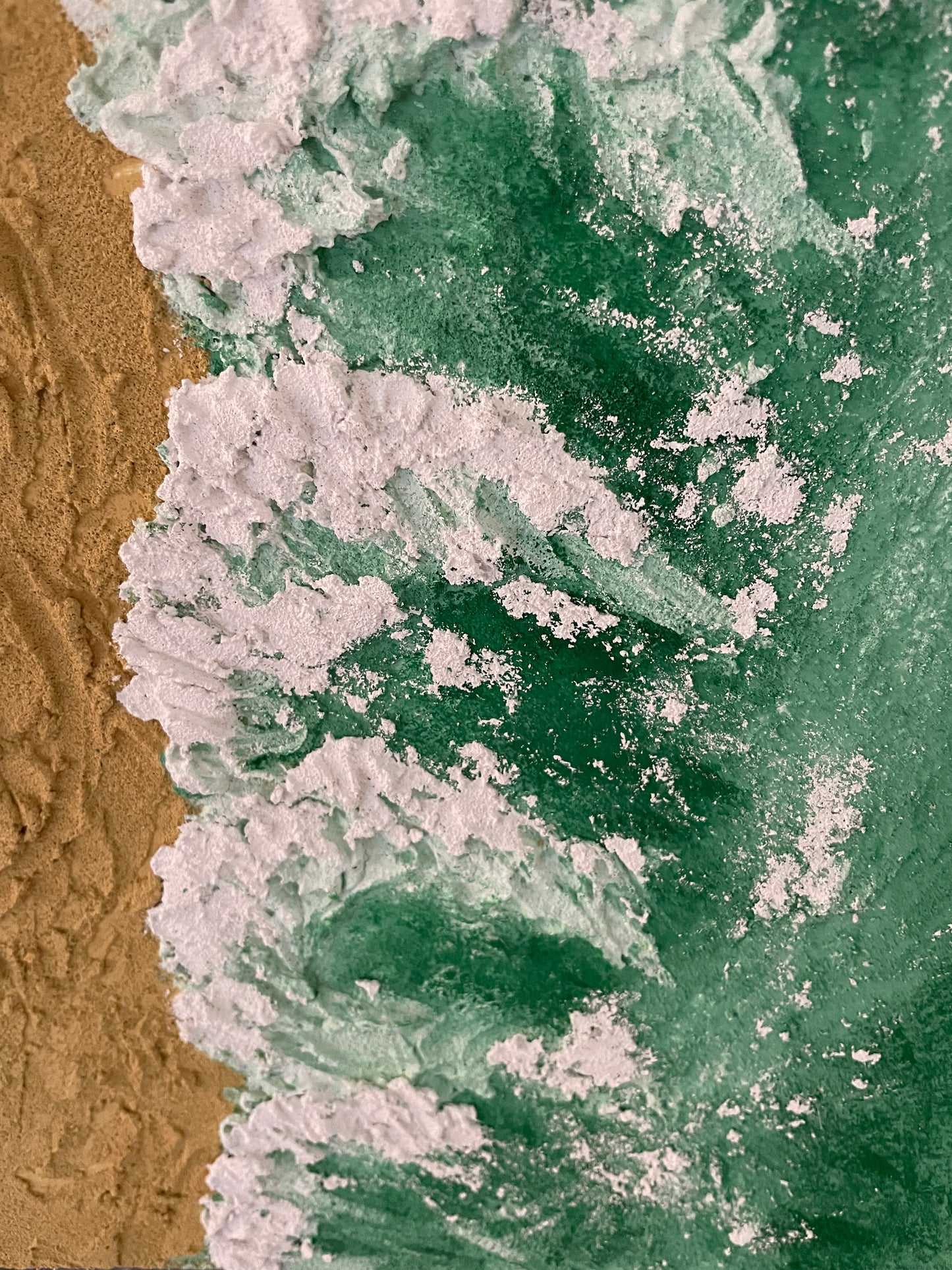 Quartz texture painting Green Beach 16 x 12 inches