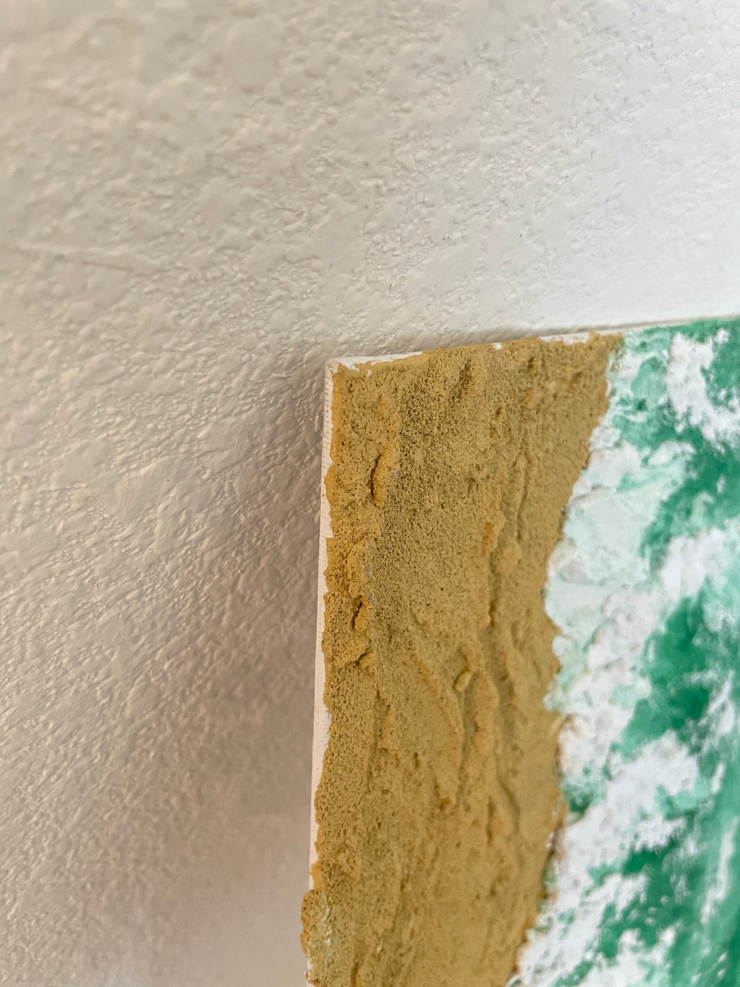 Quartz texture painting Green Beach 16 x 12 inches