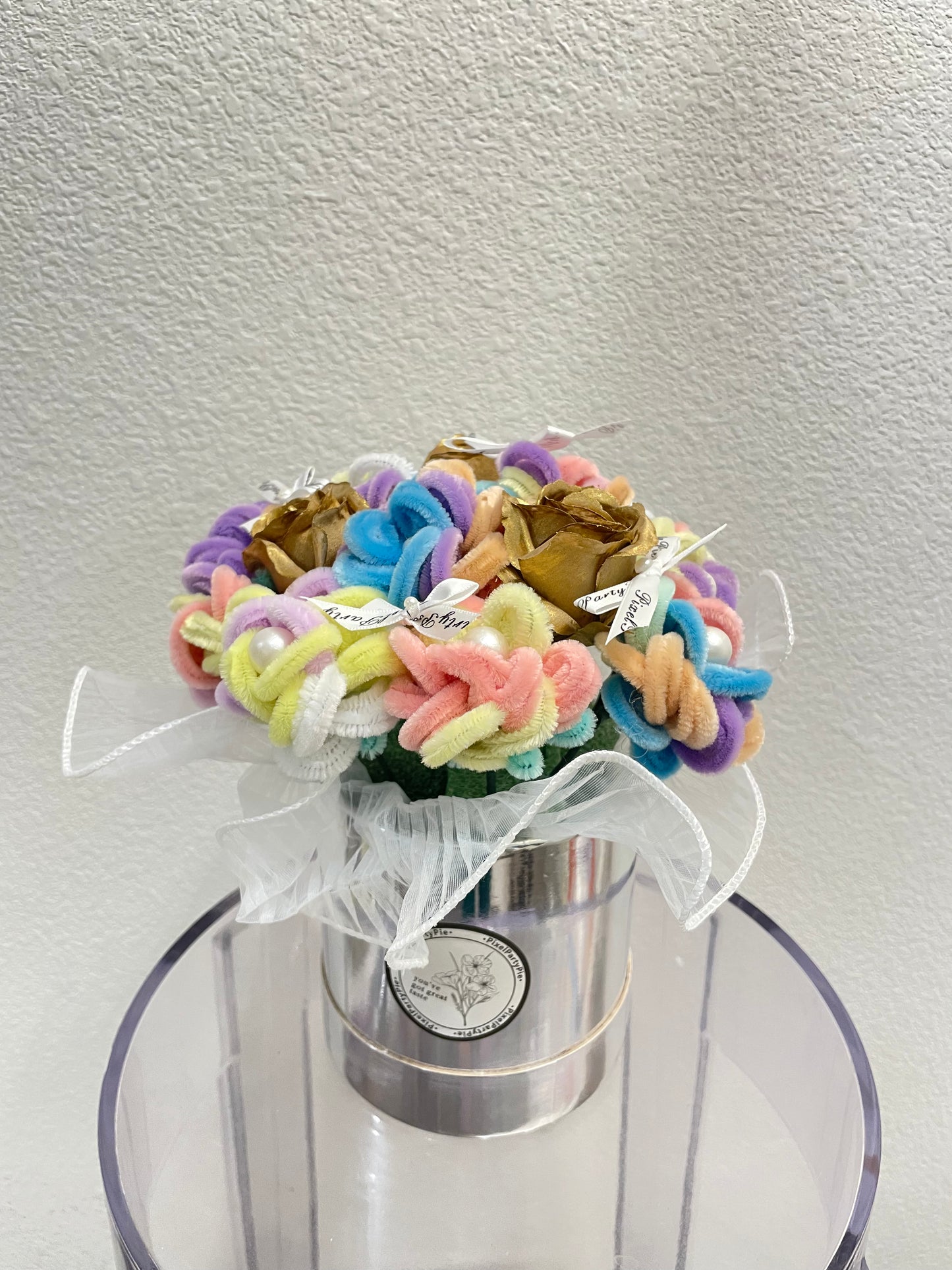 Rainbow Rose Bucket