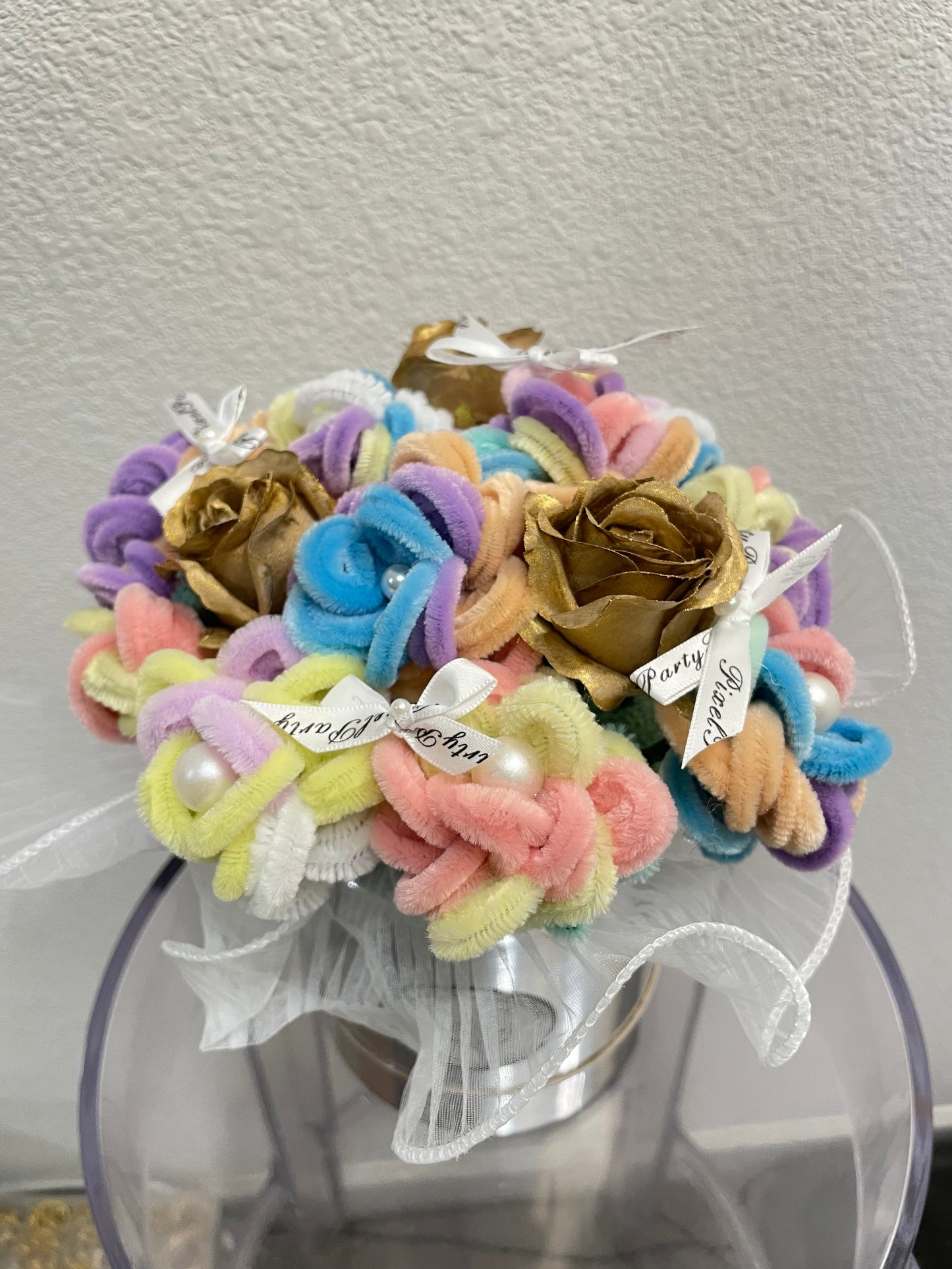 Rainbow Rose Bucket