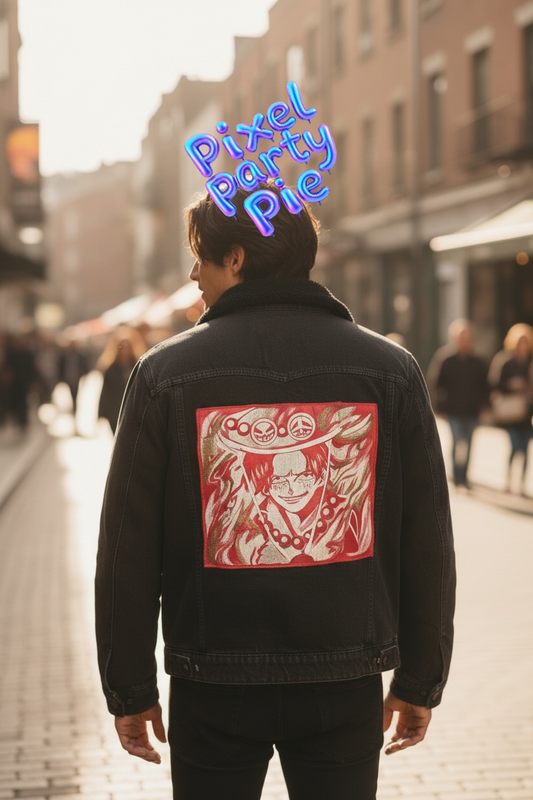 Levi’s jacket Black with hand painted one piece character Portgas D. Ace men Size M