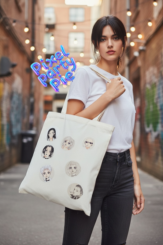 7 characters from Nana Hand-painted Tote bag