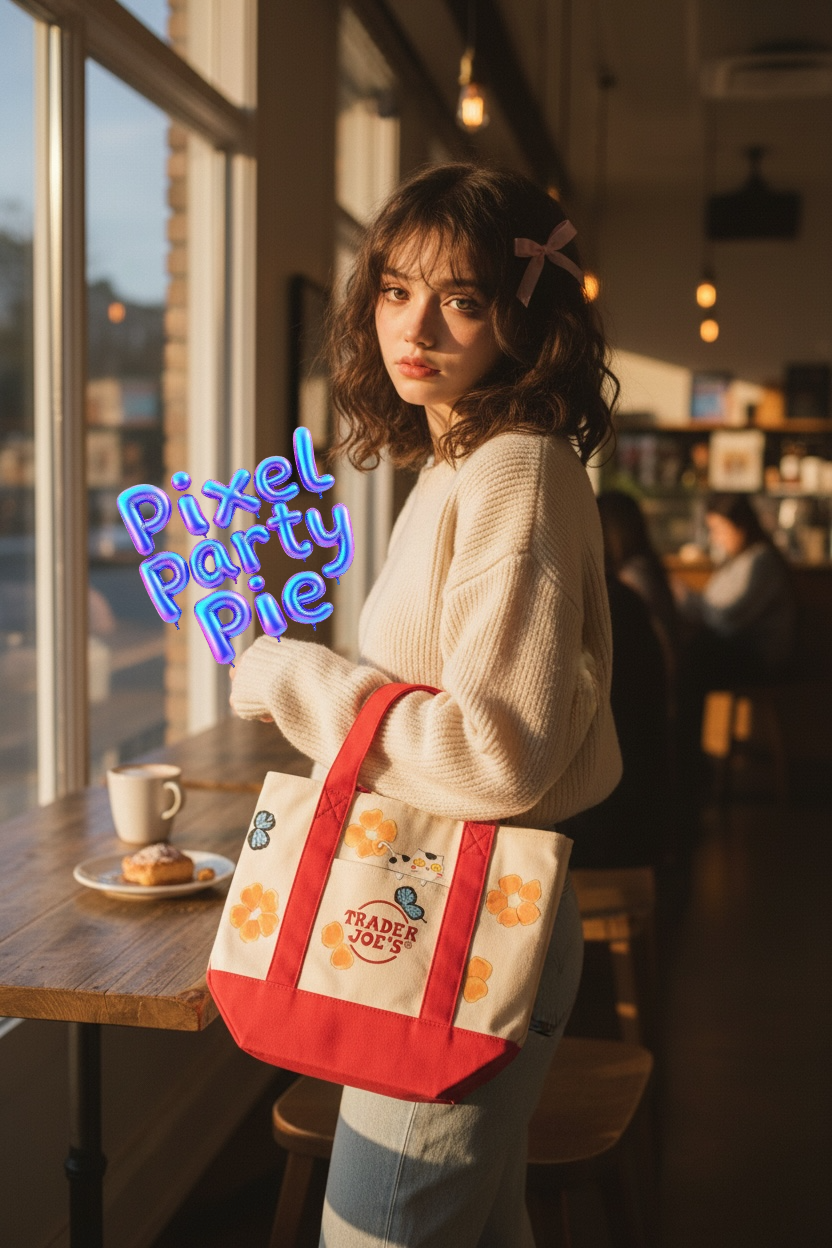 Trader Joe Bag Costumed Poppy & Cat