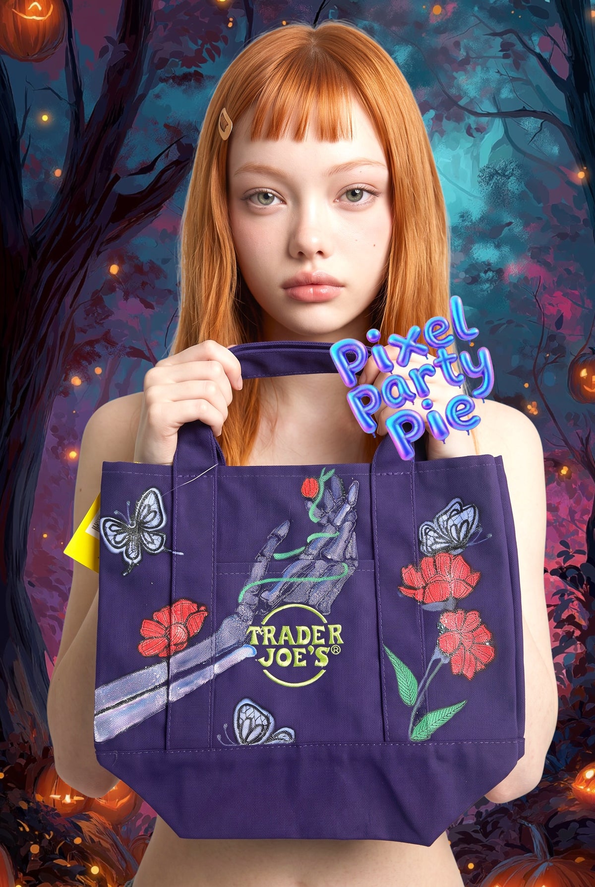 Purple skeleton TJ bag