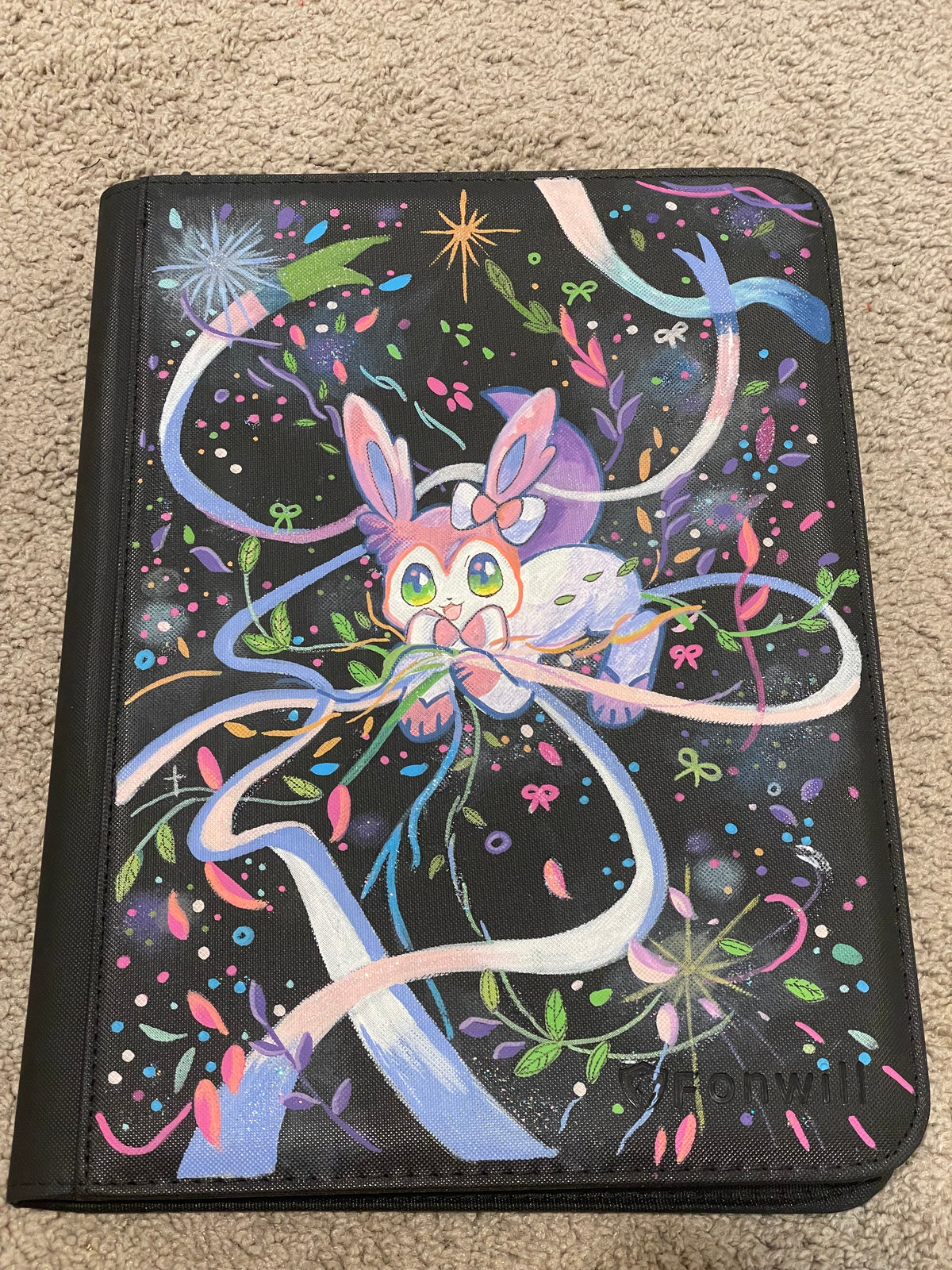 Fonwill Trading Card Binder 9 Pocket, 360 Pockets Trading Card Holder Book x Sylveon