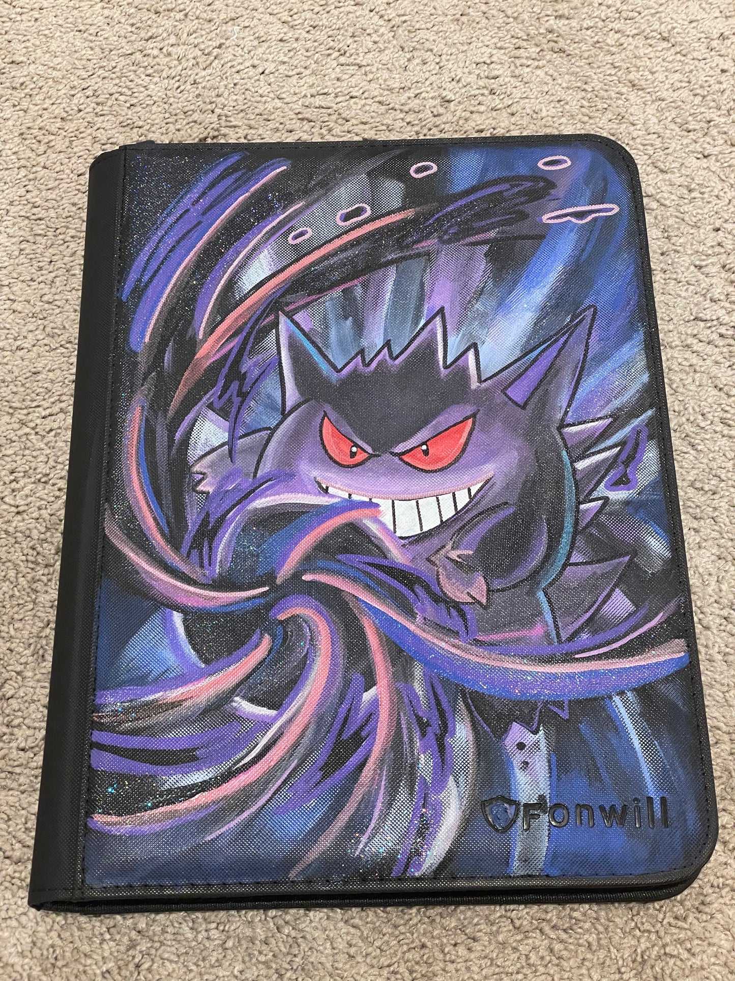 Fonwill Trading Card Binder 9 Pocket, 360 Pockets Trading Card Holder Book x Gengar