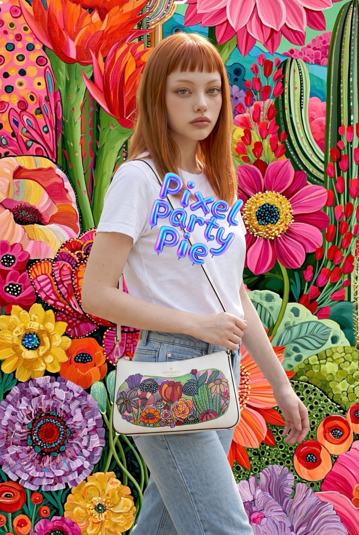 pink & red floral crossbody