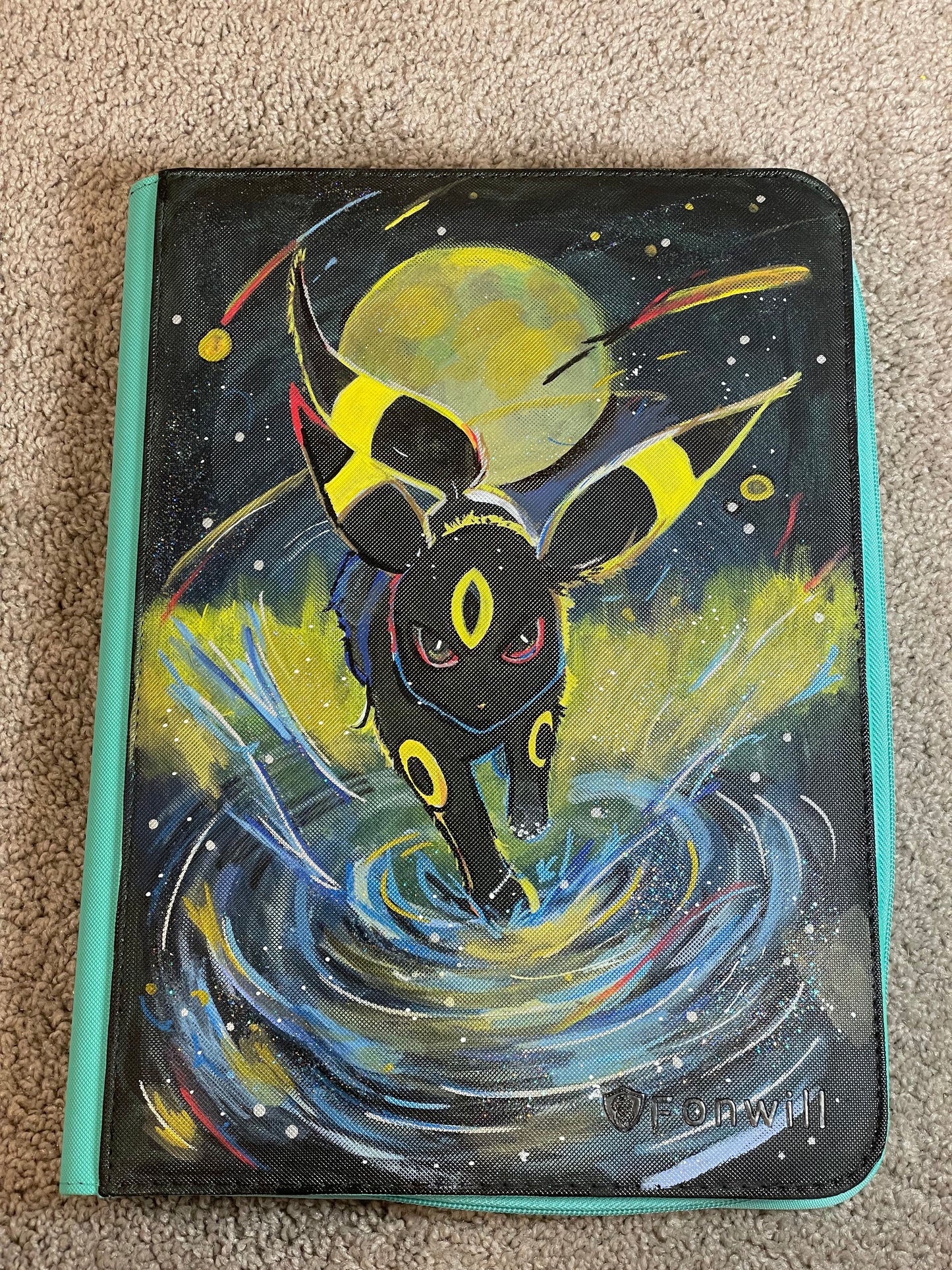 Umbreon x Fonwill Trading Card Binder 9 Pocket, 360 Pockets Trading Card Holder Book