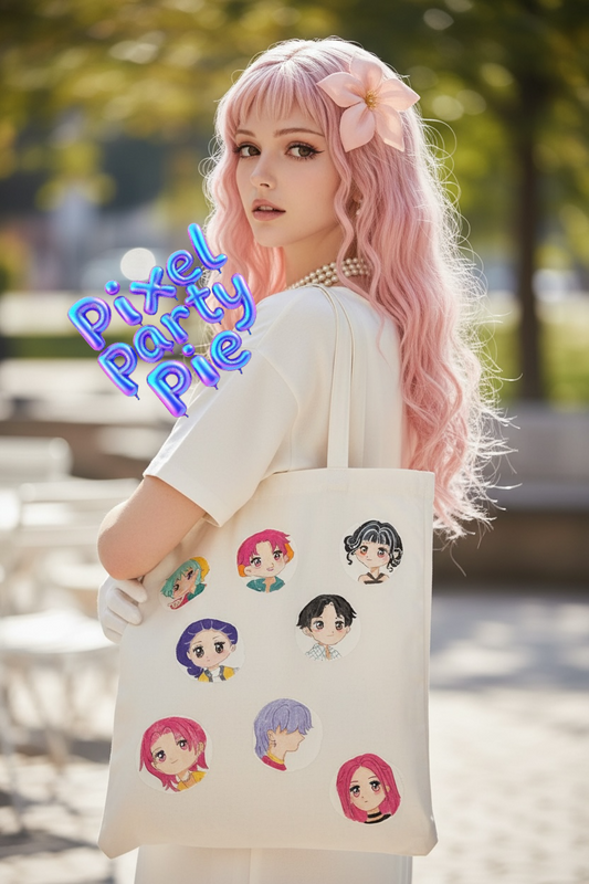 Hand-painted Kpop Demon 8 Characters Tote Bag