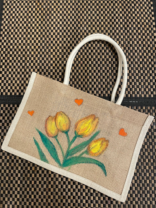 Tulips Bag Painting (one side)