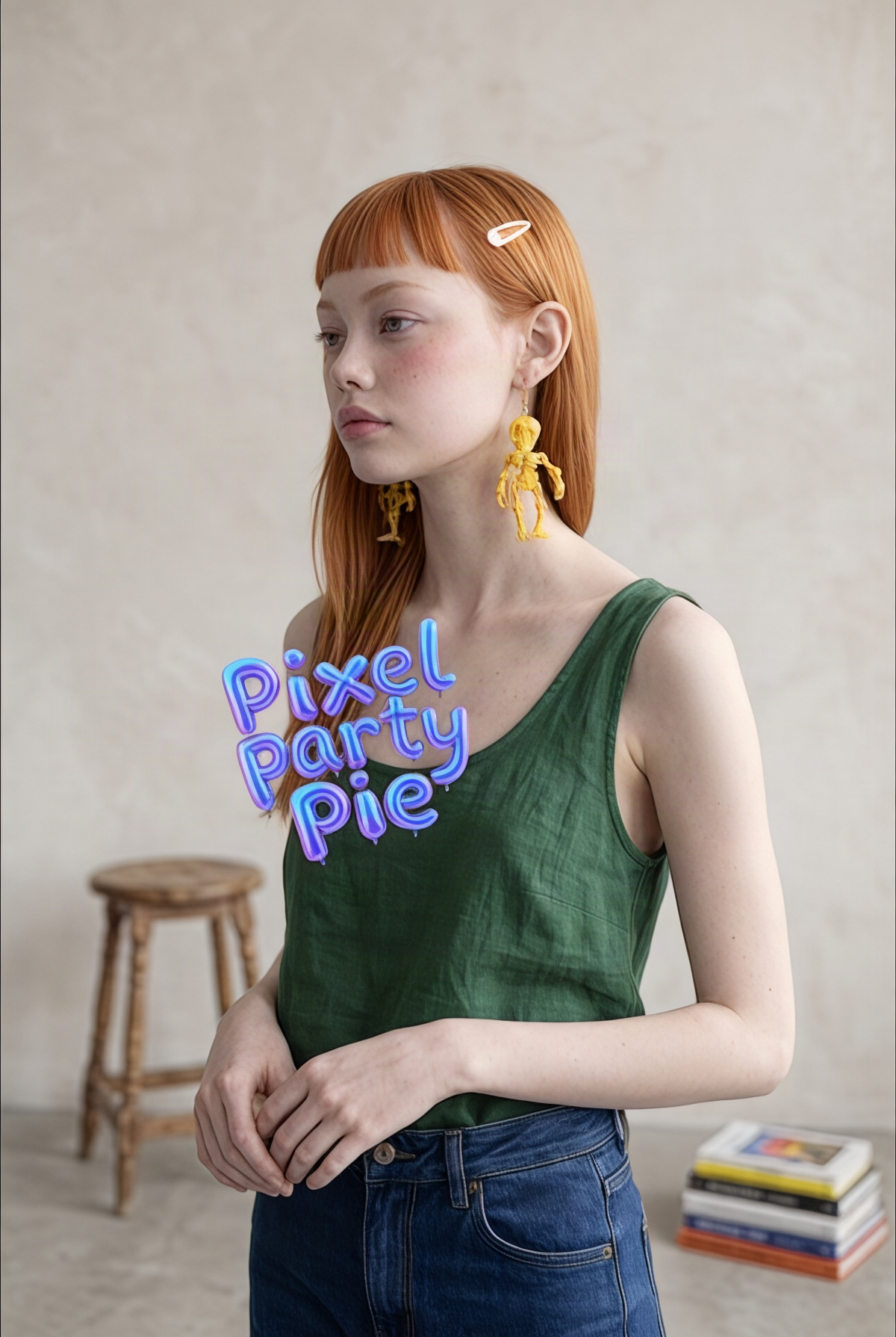 3d Skeleton painting earrings