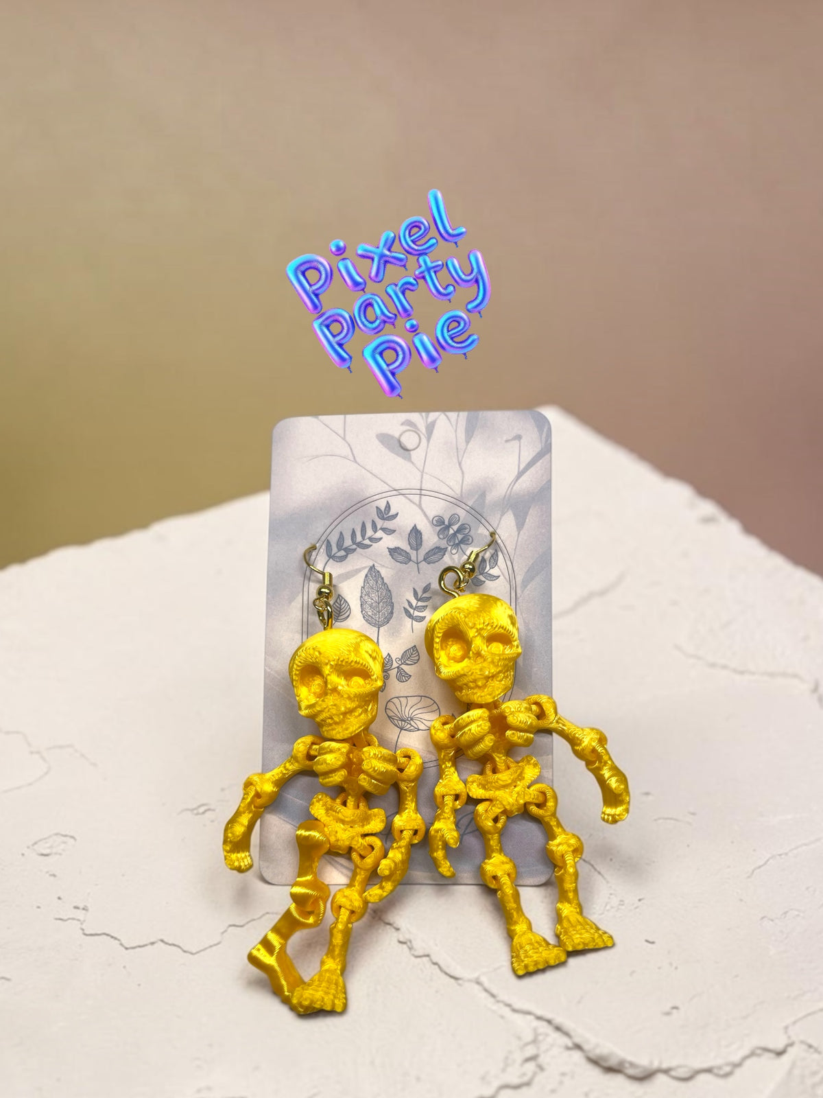 3d Skeleton painting earrings