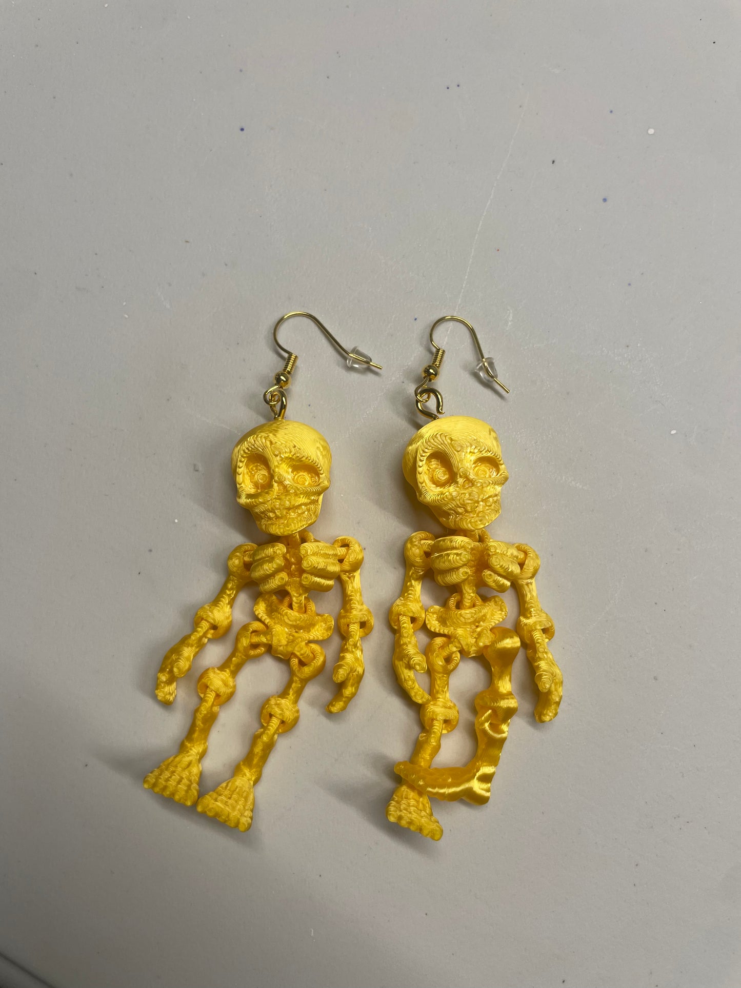 3d Skeleton painting earrings