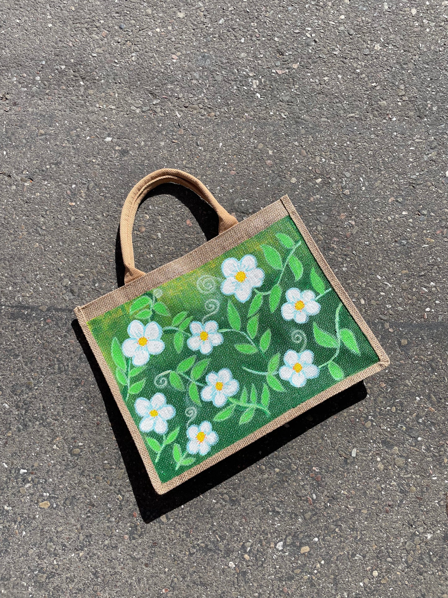 12x15 inches beach Bag with hand-drawn print,  waterproof
