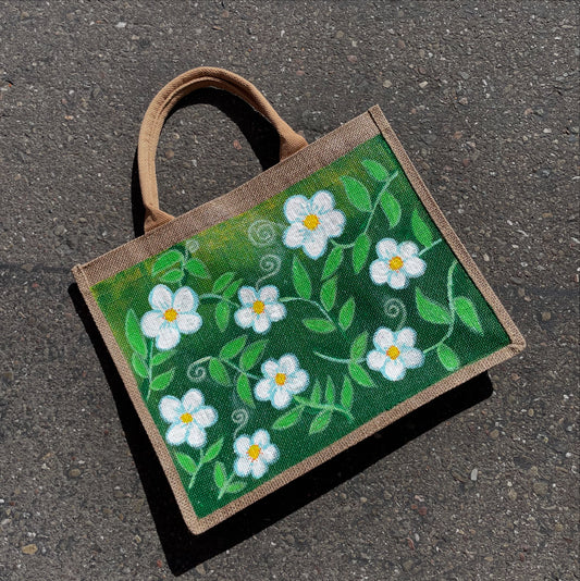 12x15 inches beach Bag with hand-drawn print,  waterproof