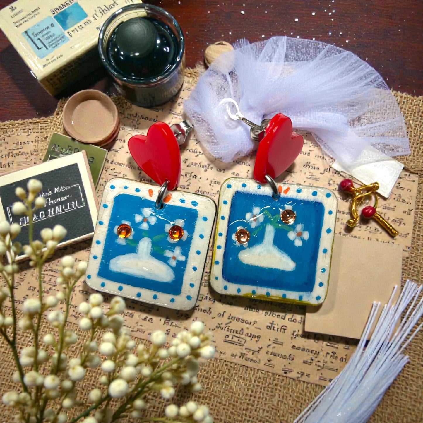 Hand painted earrings