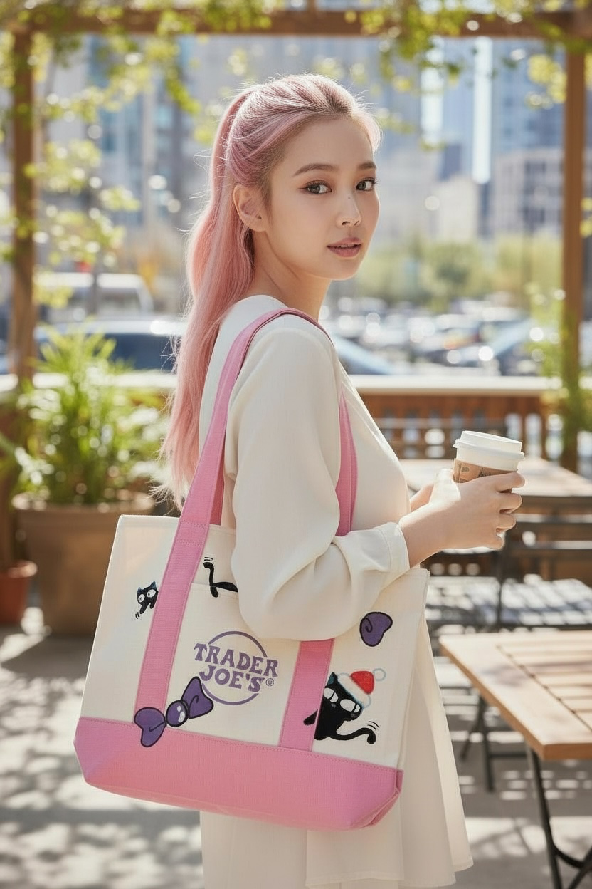 Trader Joe Bags, hand-painted, Black Cats