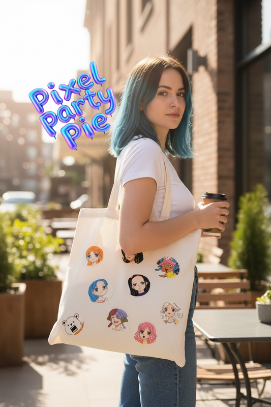Tote bag with one piece 9 characters (female and animal 🤣）